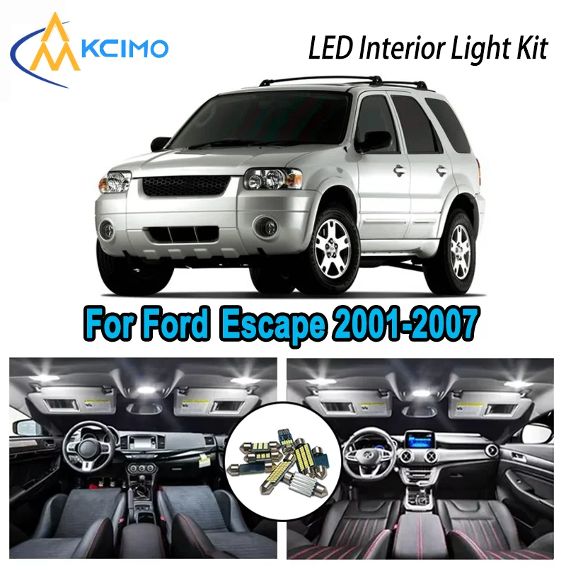 

Dual Color Variant LED Interior Kit for Ford Escape 2001-2007 2002 2003 2004 Dome Map Trunk Lamps Error Free Automotive Lighting