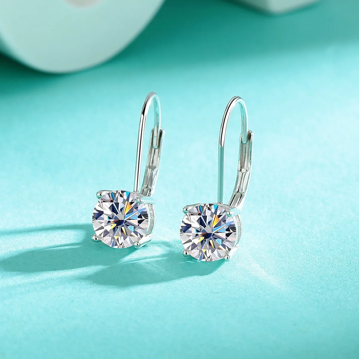 ICEBLING 0.5/1CT Moissanite Earrings S925 Silver Pass Diamonds Tester Ear Studs Lever Back Drop With GRA Certificate