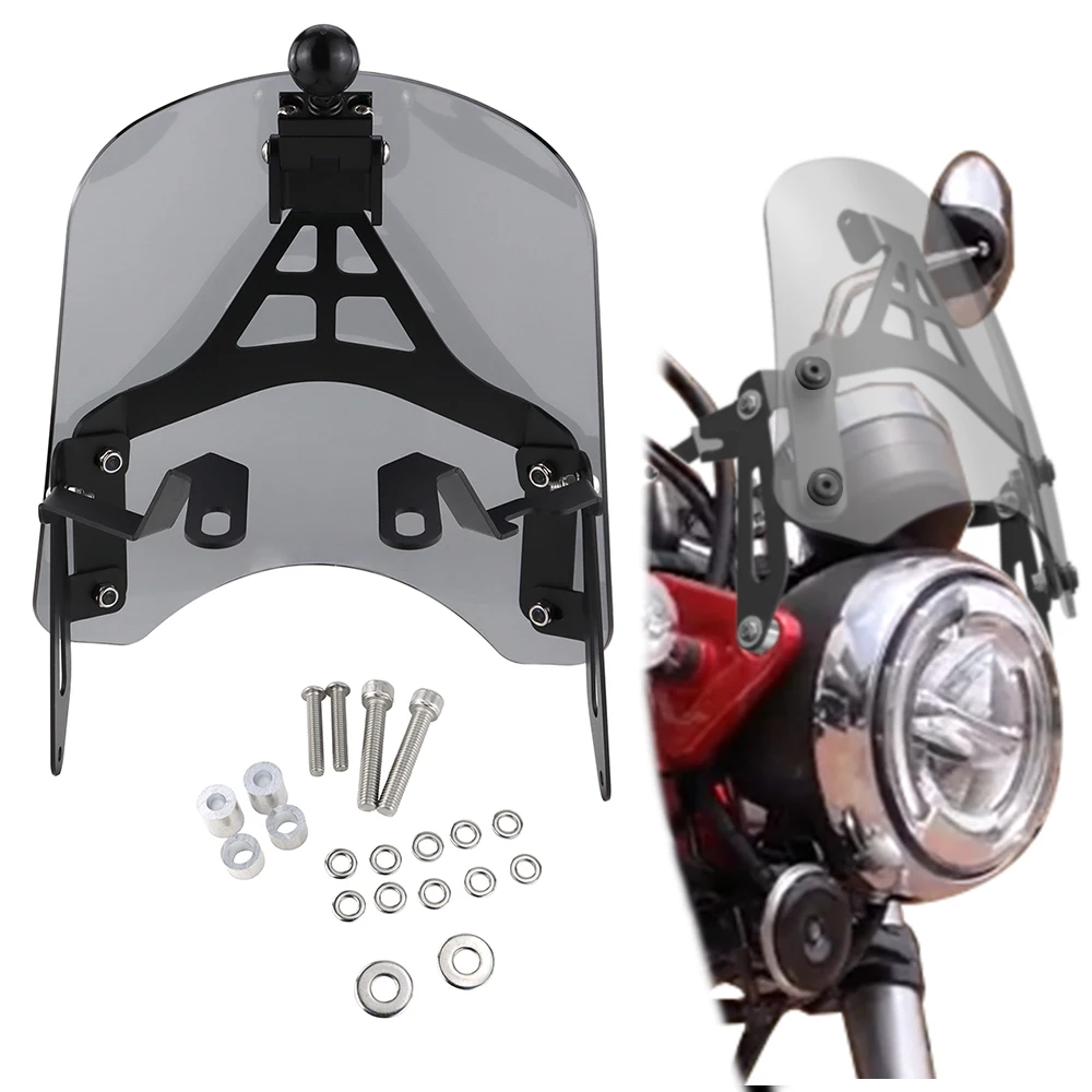 

Motorcycle Adjustable Windshield For Honda DAX 125 ST125 DAX125 2022-2023 Windscreen Wind Deflector GPS Mount Navigation Bracket