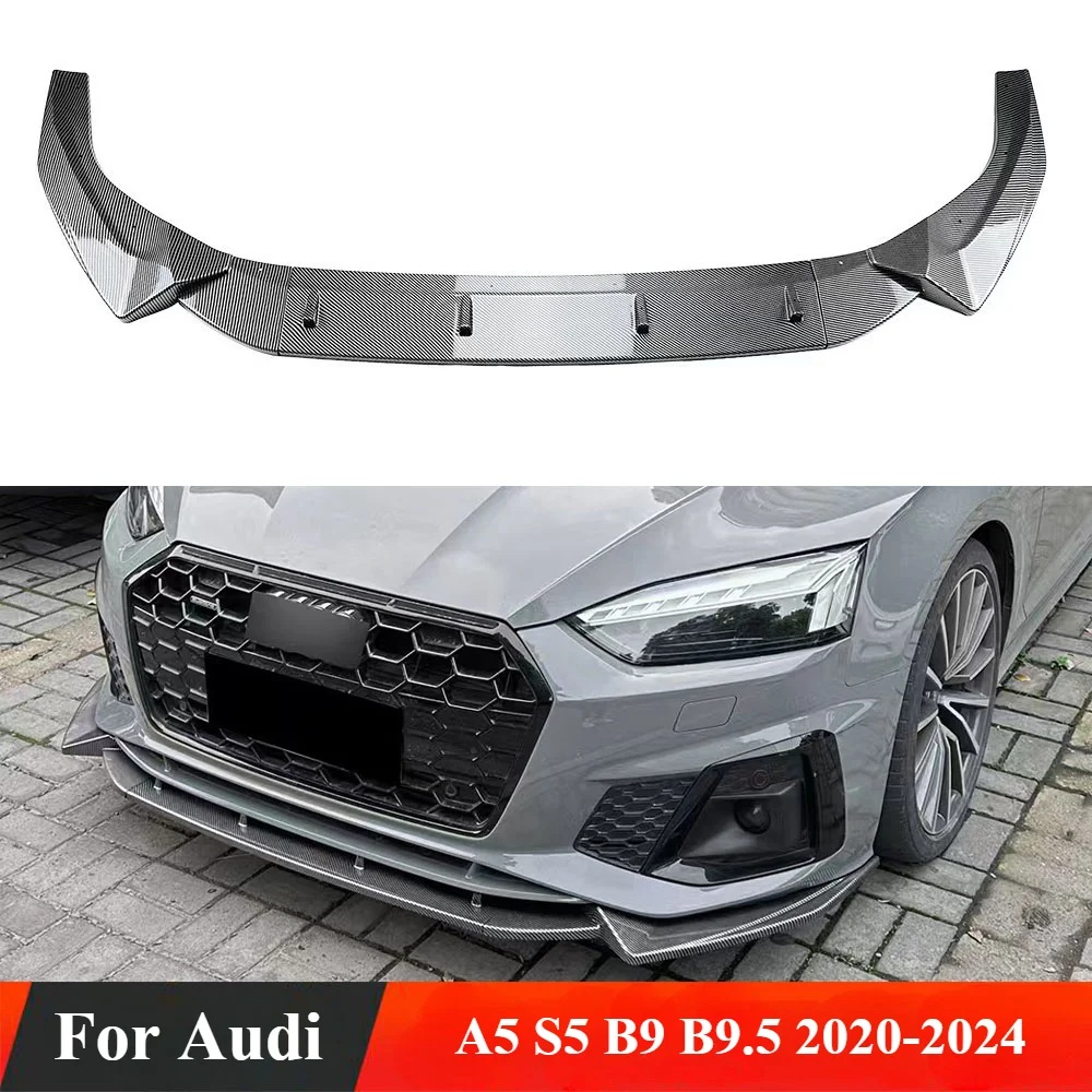 

Car Front Bumper Lip Spoiler Splitter Diffuser Retrofit A5 8W TFSI TDI S-Line For Audi A5 S5 B9 B9.5 2020-2024 Facelift Bodykits