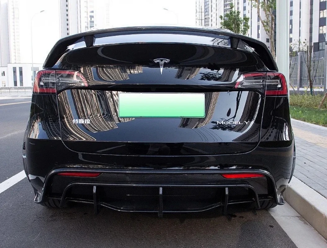 For Tesla Model Y 2021- 2024 Rear Spoiler Posterior Lip Rear Bumper Diffuser Tips Enveloping Modified Accessories