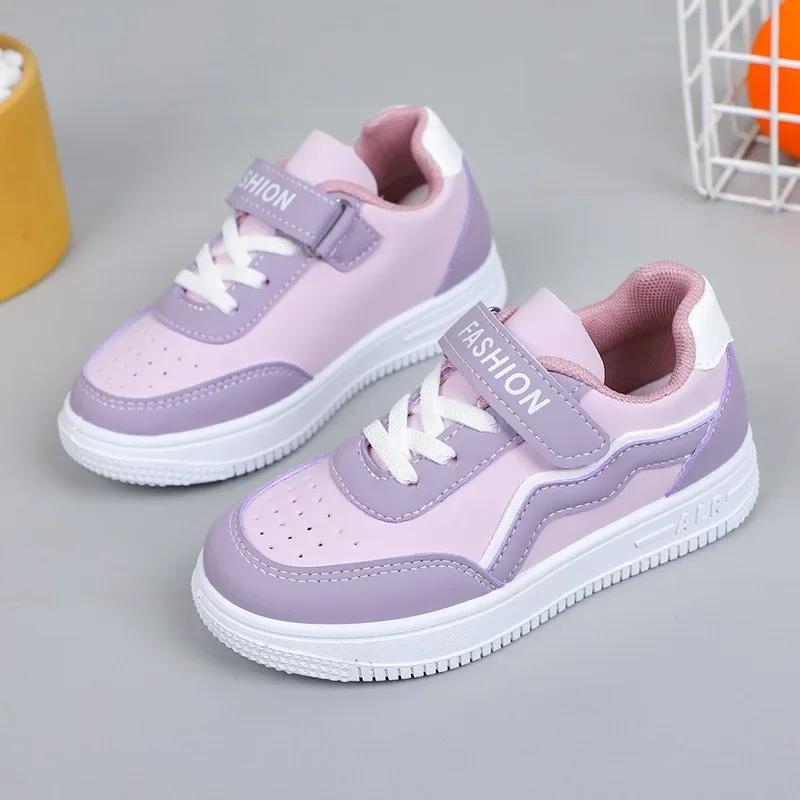 Girl\'s Fashion Non-slip Sneakers Purple New Casual Shoes Students Running Shoes Kids Children Girls Breathable Outdoor Shoes