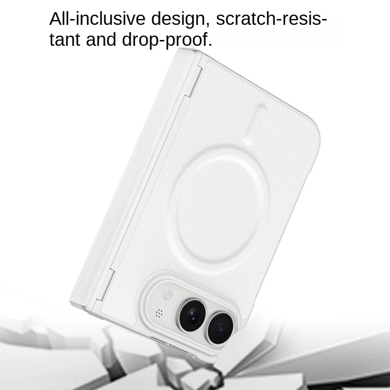 For Apple iPhone Ultra phone case, integrated case and screen protector design, plain leather material with magnetic attraction