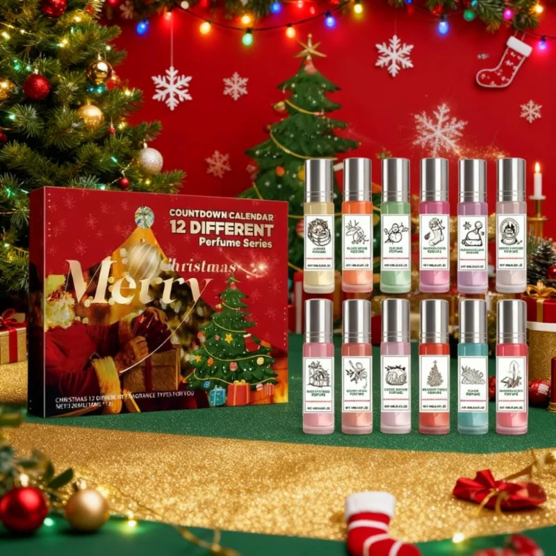 

12 Pcs Christmas Perfume Gift Set Pheromone Holiday Fragrance Lasting Fresh Christmas Eau De Toilette Christmas Gift For Friends