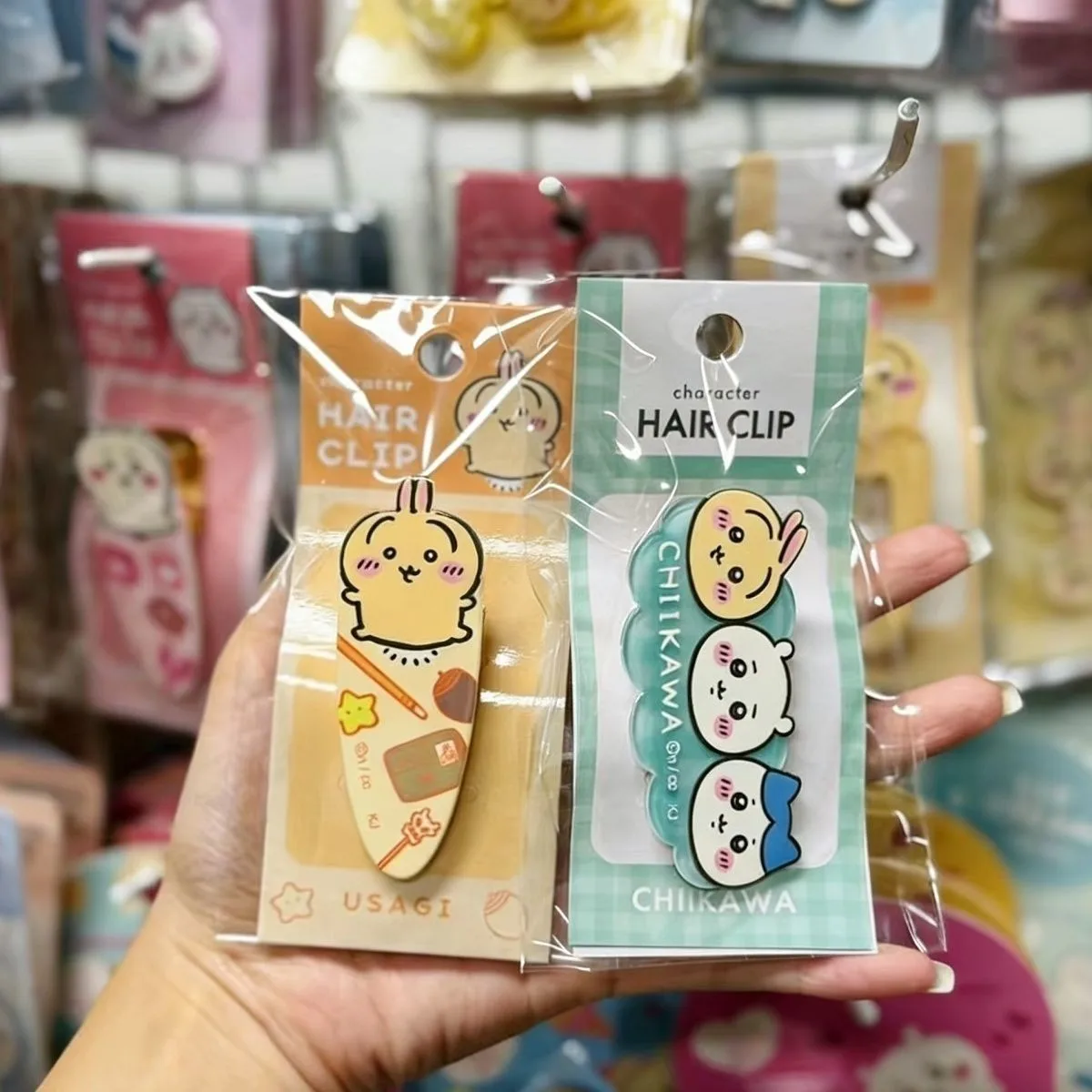 

new 4pcs Kiikawa hair clip, chiikawa surroundings, Usaqi small eight bangs clip, cute girl heart cartoon side clip