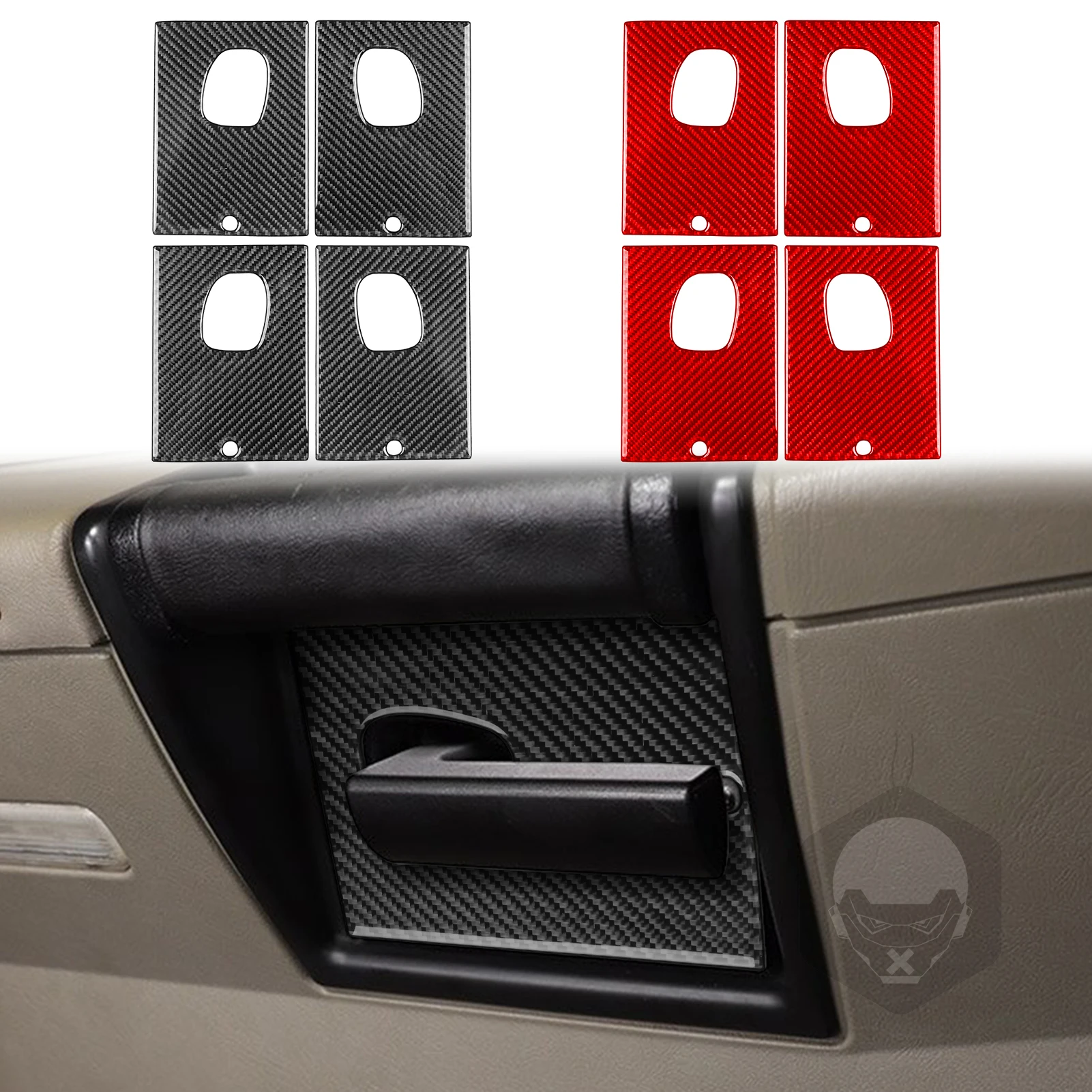 For Hummer H2 2003-2007 Refit Carbon Fiber Car Interior Door Inlay Cover Wood grain Trim Accessories Sticker