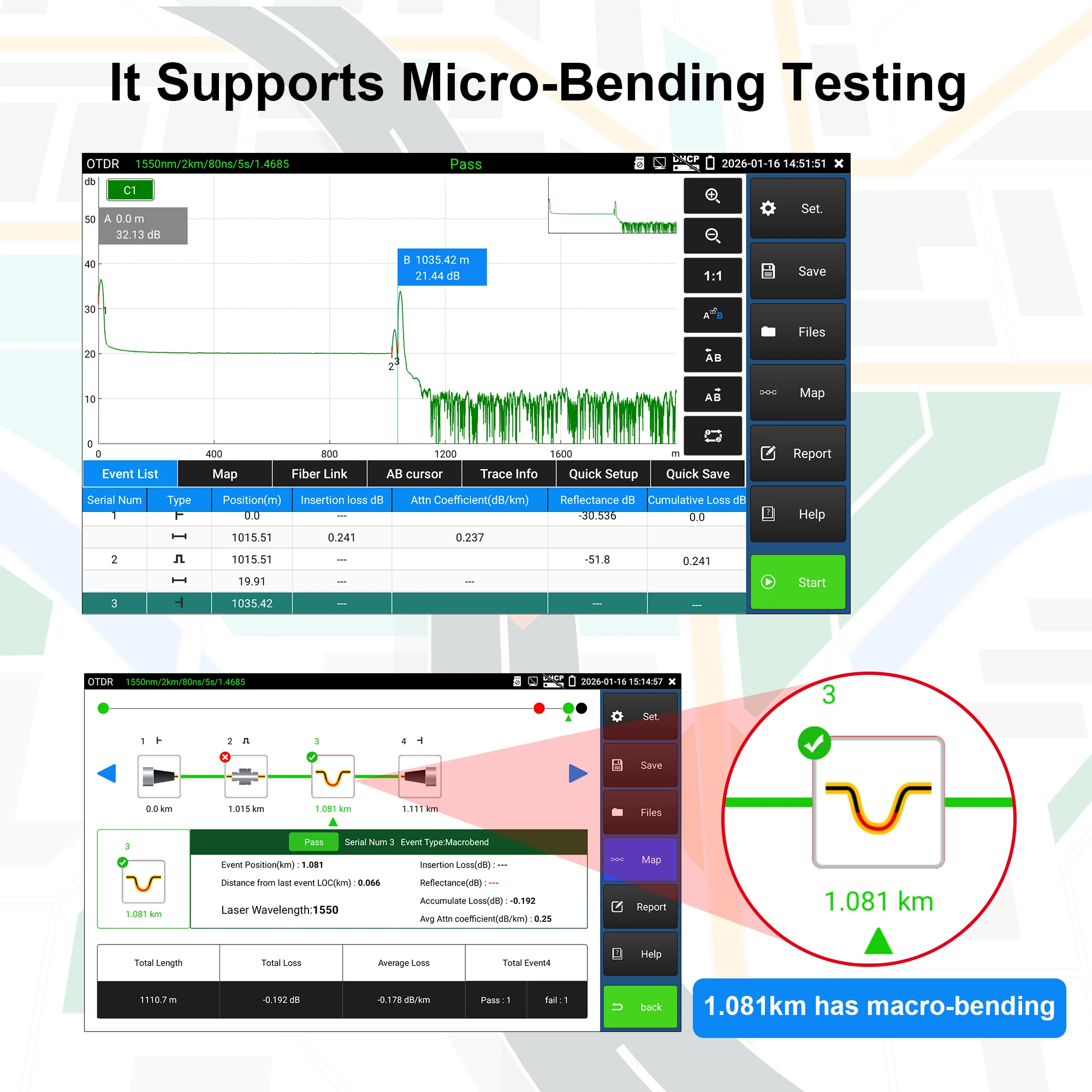 

WANGLU MT-5500 5.4" OTDR with LS/OPM/VFL/Digital Cable Tracer, LAN Port, RJ45 TDR Cable Test 5.4 inch 4K H.265 IP Camera Tester