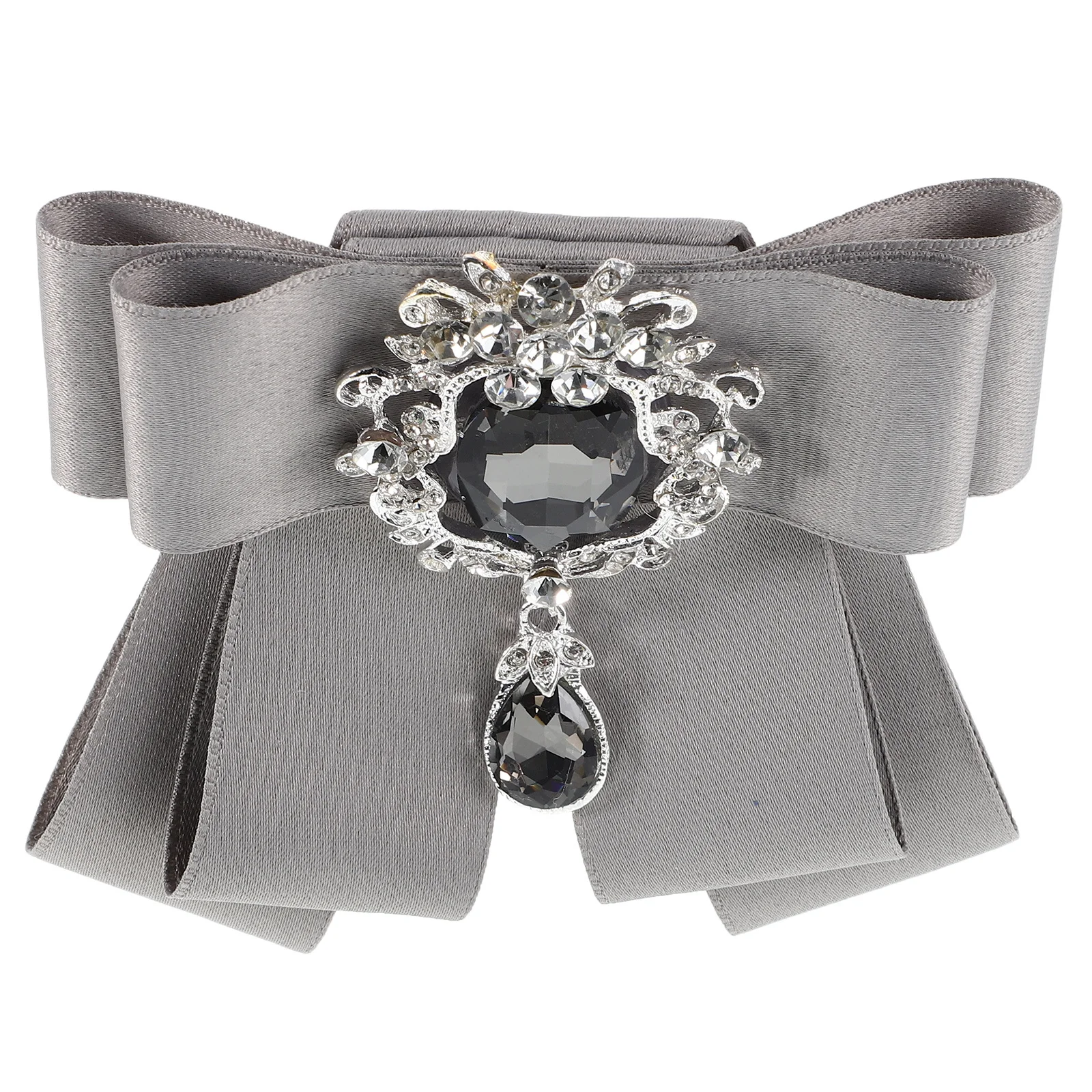 

Men'S Bow Tie Brooch Pre-Tied Adjustable Rhinestone Clip On Suit Accessory For Wedding Party Banquet Vintage Bowknot Shirt