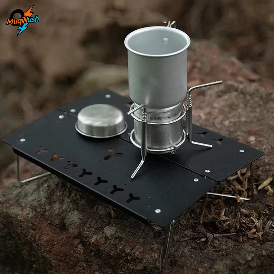 

MuqiNush Aluminium Stainless Steel Ultralight Compact Folding Black, Green Table for Outdoor Fishing, Camping, Picnic, Hiking