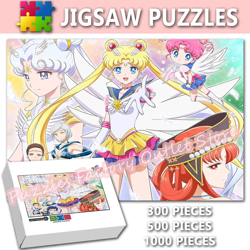 

Cartoon Beauty Girl 300/500/1000 Pieces Jigsaw Puzzles Anime Role Sailor Moon Print Puzzle for Kids Intellectual Game Toys Gifts