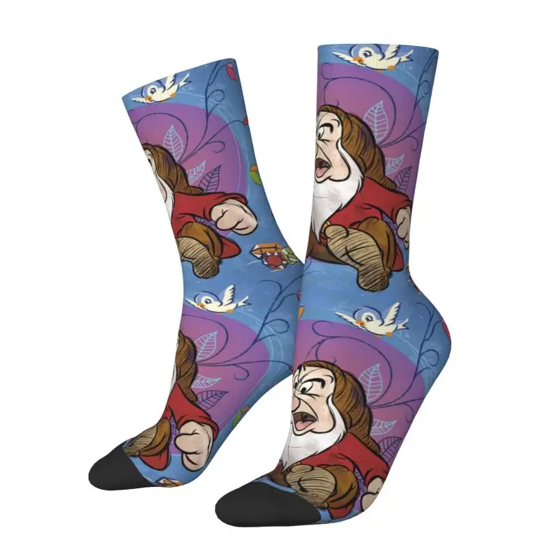 Custom Snow White And The Seven Dwarfs Mens Crew Socks Unisex Novelty Spring Summer Autumn Winter Dress Socks