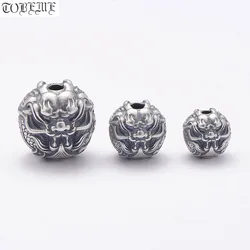 100% 925 Silver Power Dragon Beads Sterling Good Luck Loose Bead Jewelry Findings