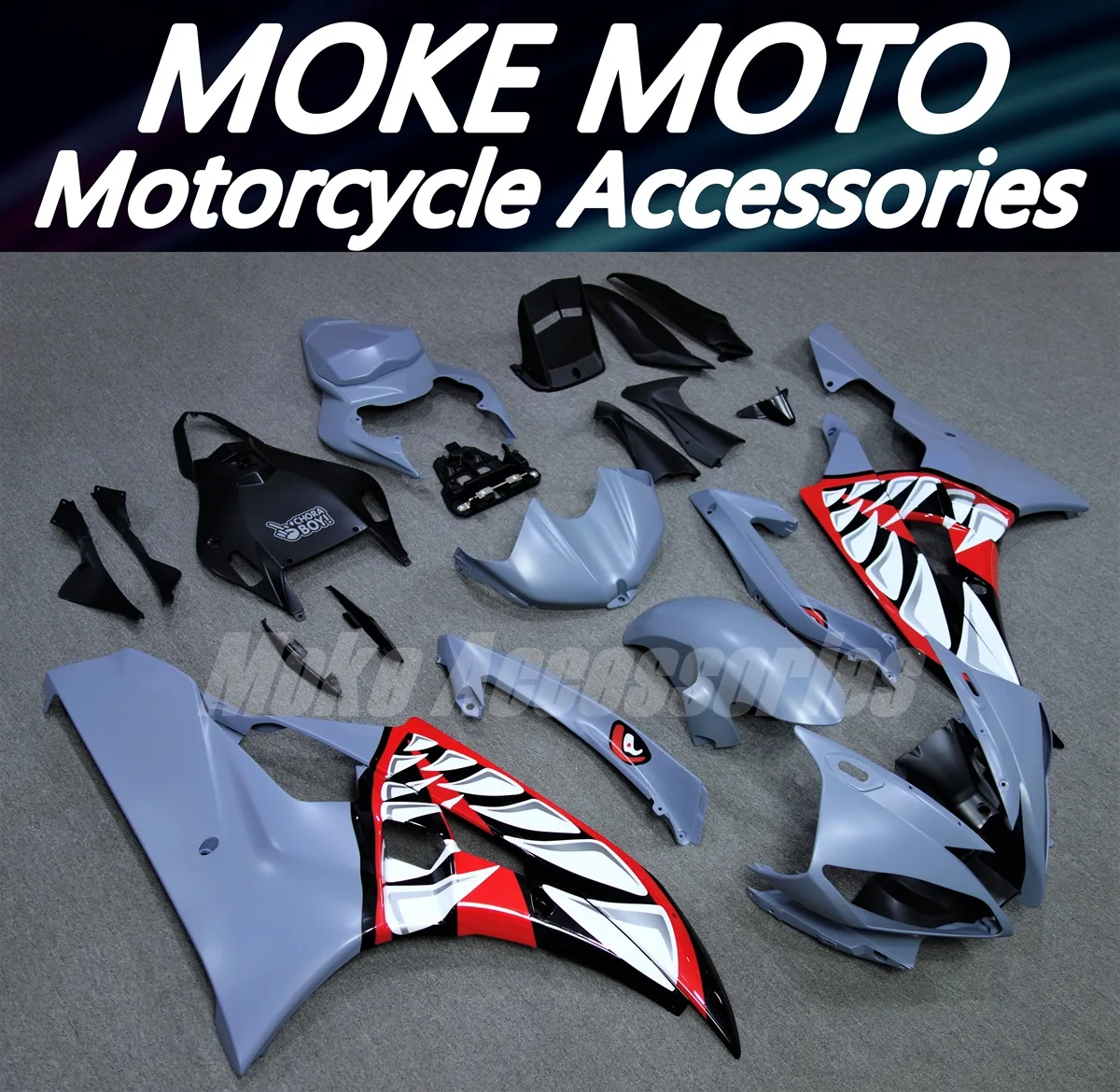 Motorcycle Fairings Kit Fit For Yzf R6 2006-2007 Bodywork Set High Quality Injection 06-07 Abs  Grey Shark