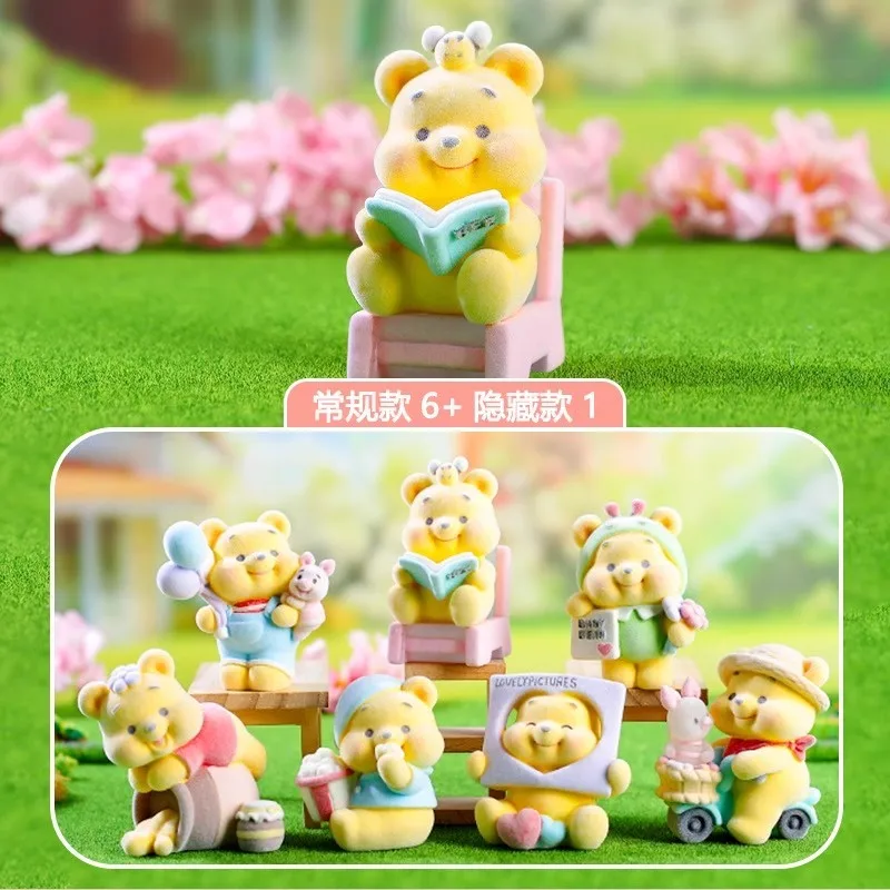 

MINISO Miniso figure Winnie the Pooh blind box bar bear flocking ornaments for girls birthday gifts children gifts animation