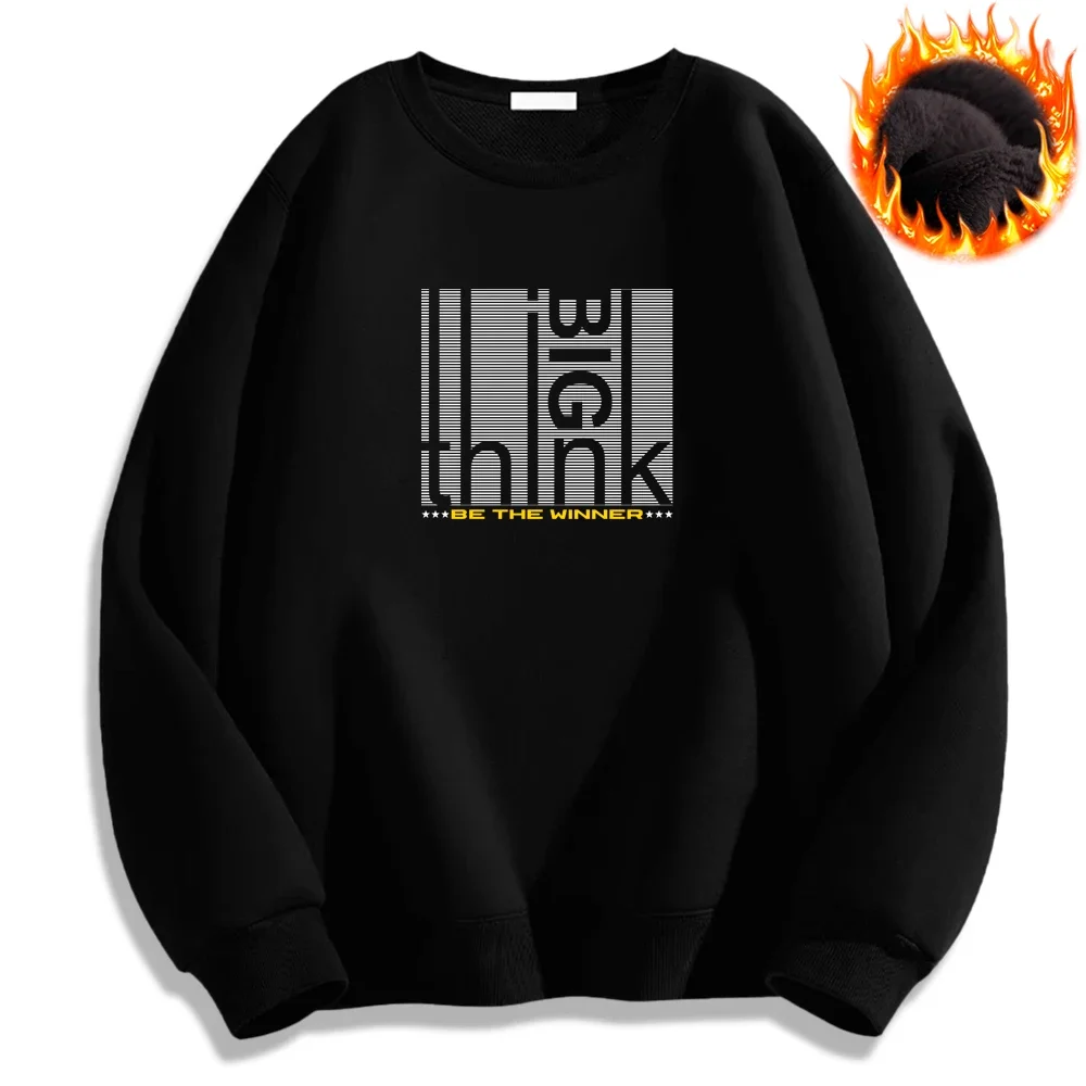 Big Think Cool Design Prited Sweatshirt Casual Cozy Pullover Thick Tops Autumn Winter Mens Clothing Oversize Loose Hoodies