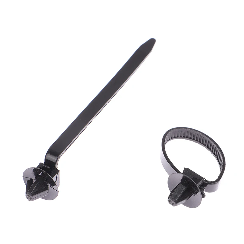 Attaches de voiture en nylon pour toutes les voitures, clips de fixation ronds, sangle à glissière, noir, 10 pièces