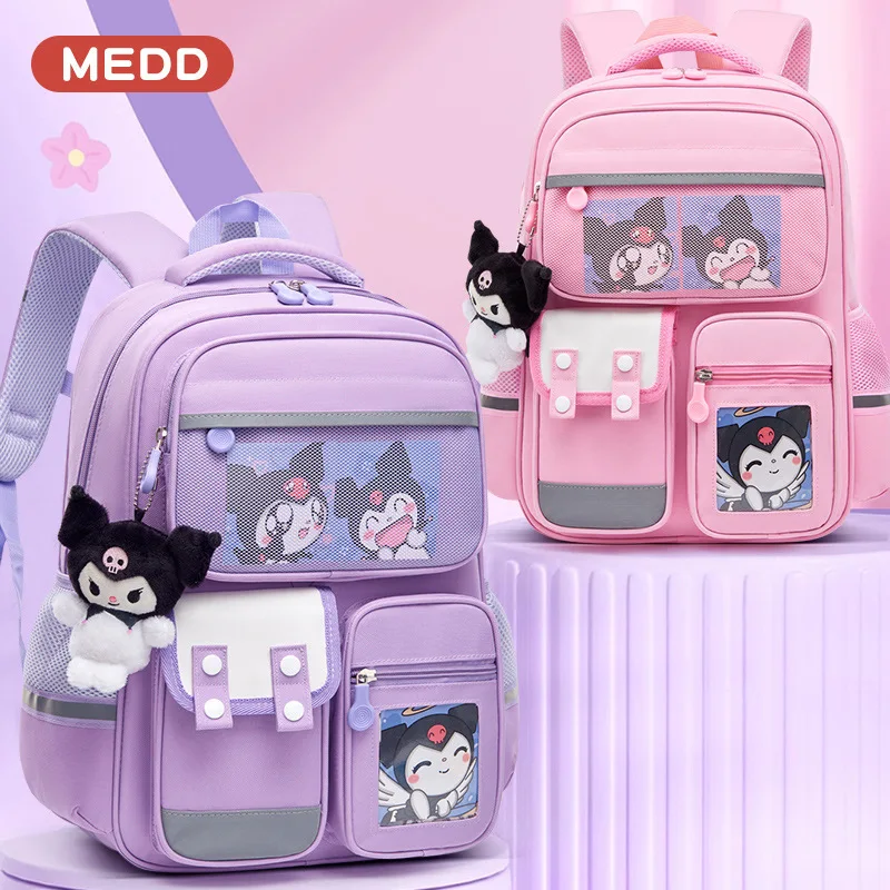 Boys and girls burden-reducing primary school backpack 1-3-6 grades Sanrio Kuromi children backpack