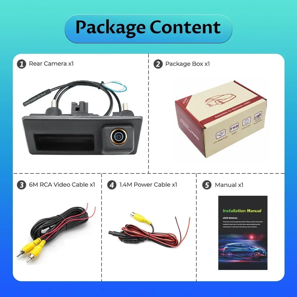 SKIG AHD 1080P 170 °   Автомобильная камера заднего вида на ручке багажника для Volkswagen VW Passat Jetta Tiguan Touareg Volkswagen Passat Lingyu