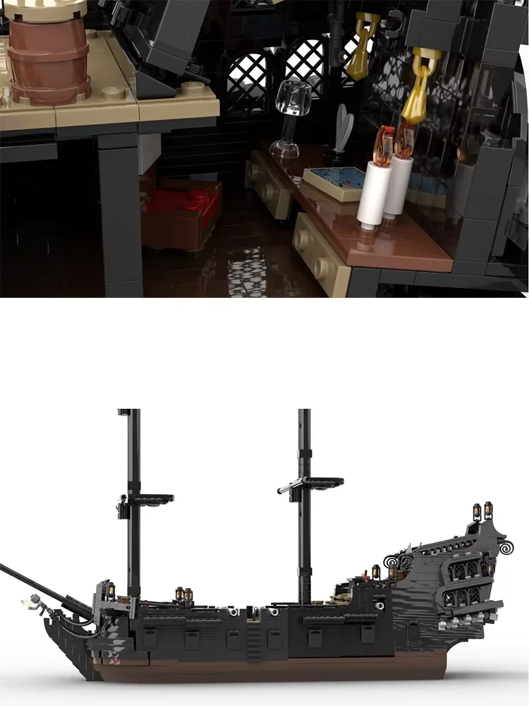 MOC Large Ship Construction Model - Small Particle Building Blocks with 2480 Pieces. This is a challenging construction toy set
