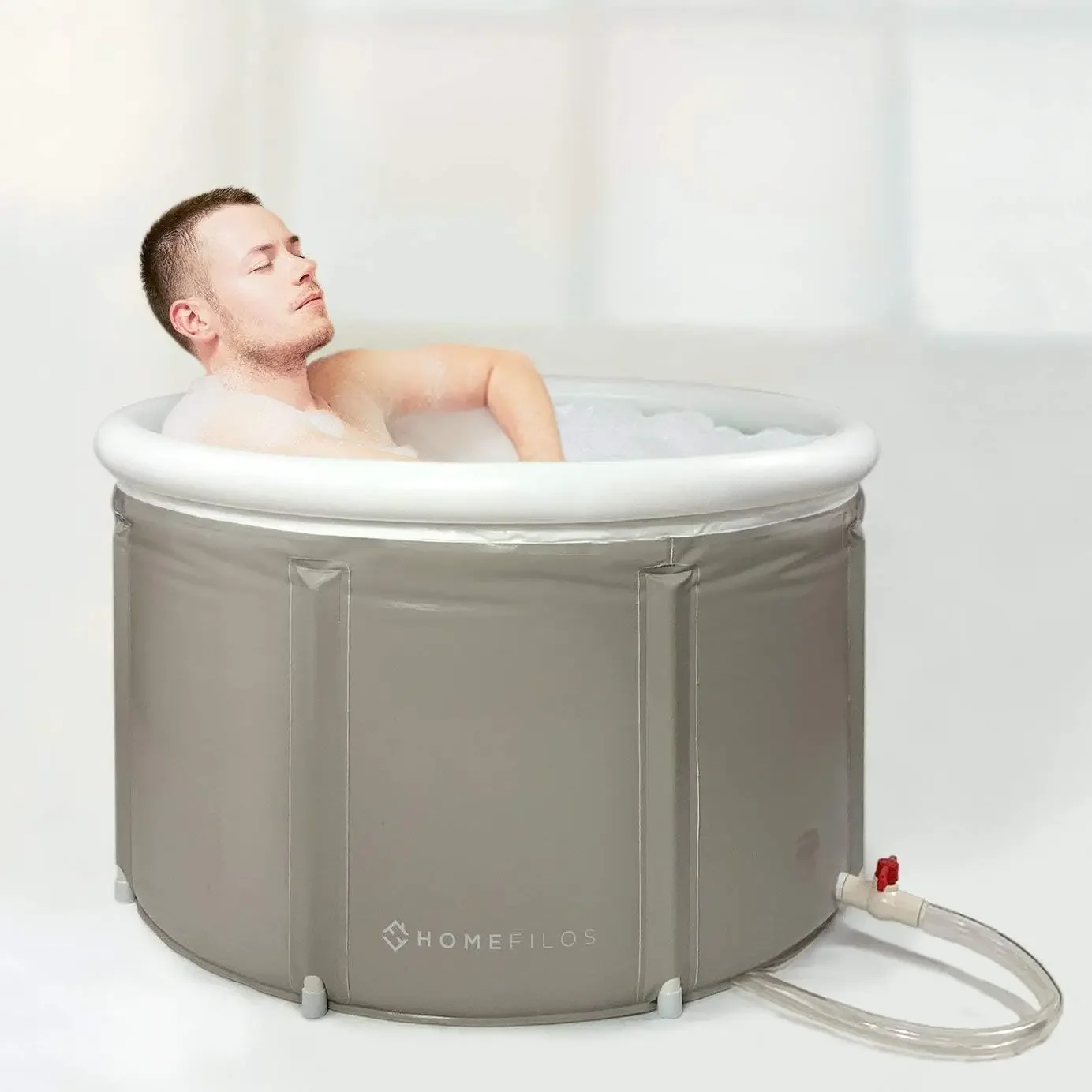 

Portable Bathtub (Large) by , Ice Bath and Cold Plunge for Athletes, Inflatable Adult Size Japanese Soaking Hot Tub for Shower S