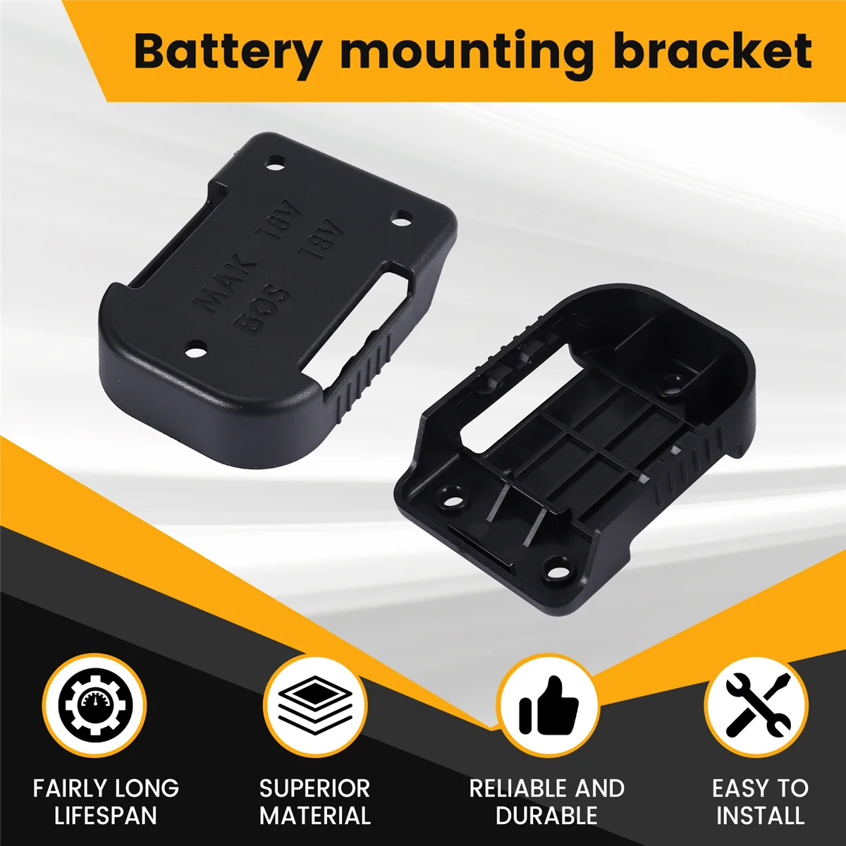 Supporto per batteria da 6 pezzi per batteria da 18 V, anche per supporti per batteria da 18 V/clip da cintura, supporto per batteria da parete