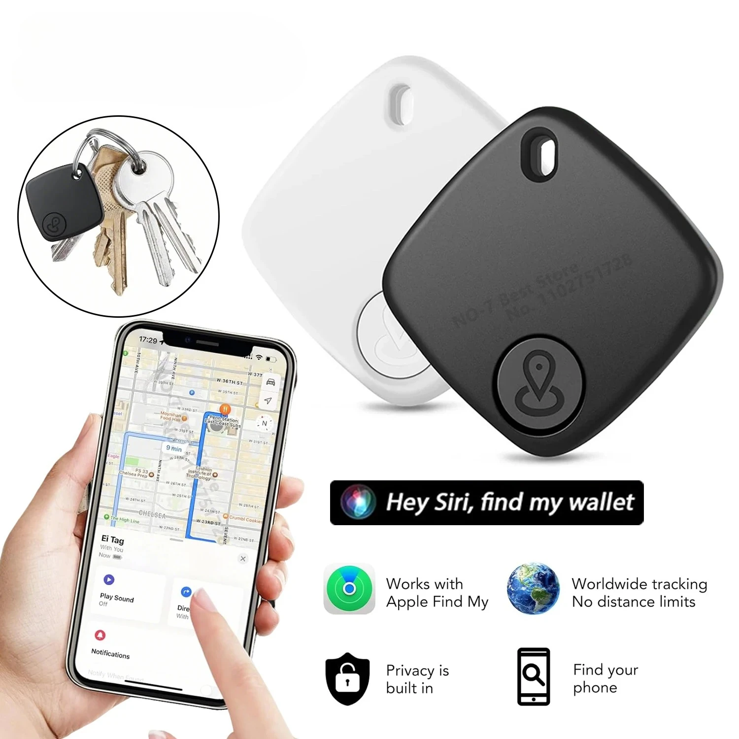 Bluetooth Mini Tracking Device For Apple Find My APP Smart Tag Kid Pet Car GPS Lost Tracker Anti Lost Alarm Reminder Positioner