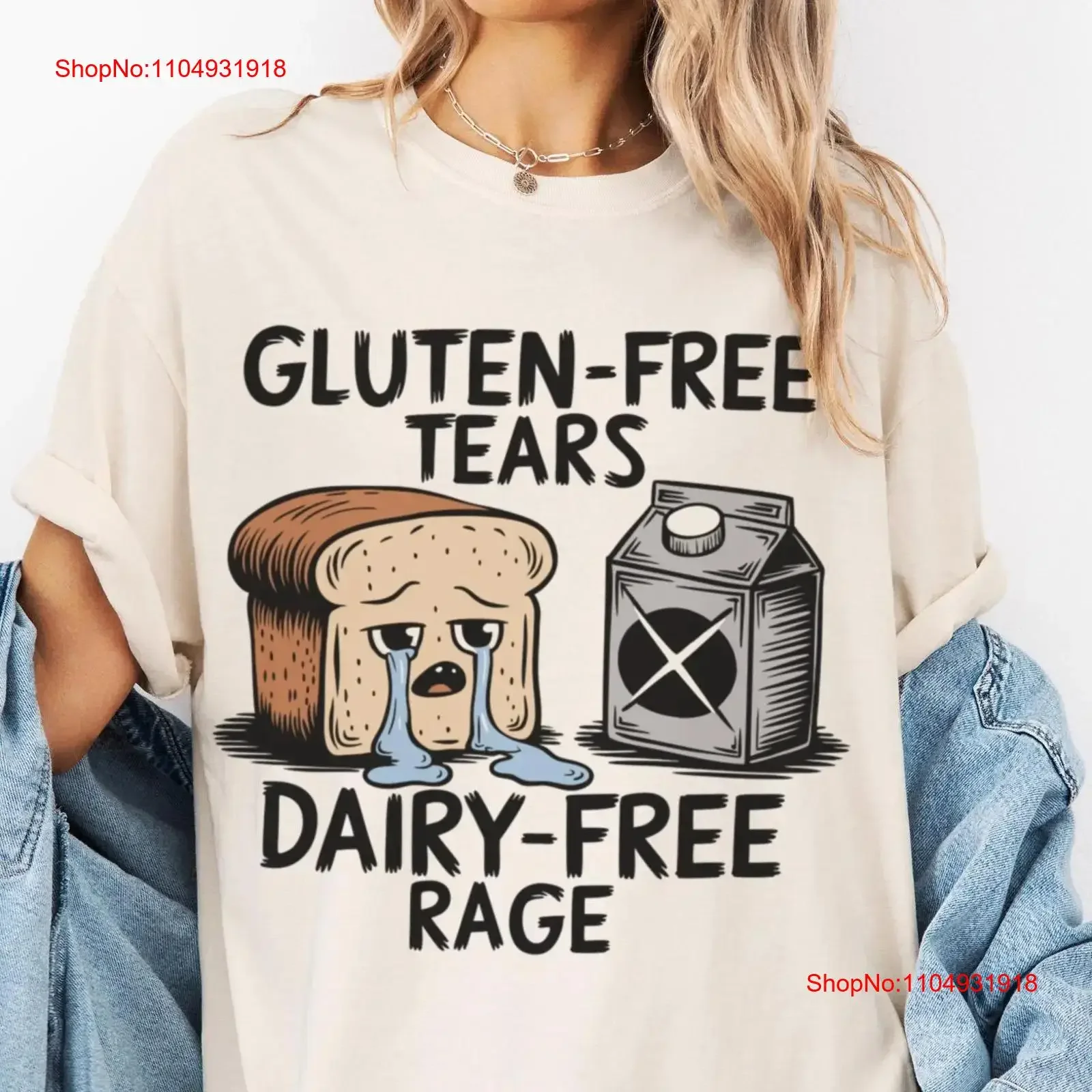 Camiseta sin gluten Tears Dairy Rage, divertida camiseta vegana, Humor, alergia, comida peculiar, base de plantas, vintage, lavada, cómoda y suave