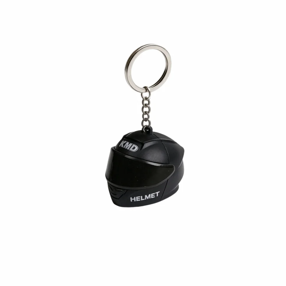 Kreativer Leuchtender Motorradhelm-Schlüsselanhänger LED-Sicherheitswarnung Helm-Schlüsselring Mini-Größe 3D Kreativer Taschen-Schlüsselanhänger – Detail 3