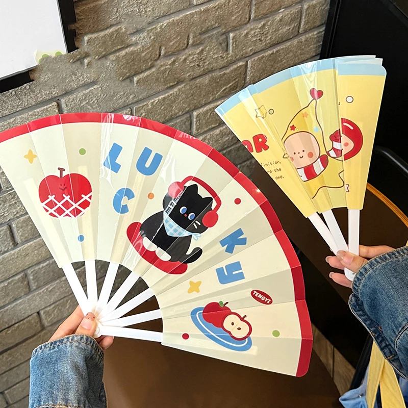 Hot sale Summer cartoon folding fan with high aesthetic value portable handheld fan small fresh hand cranked fan