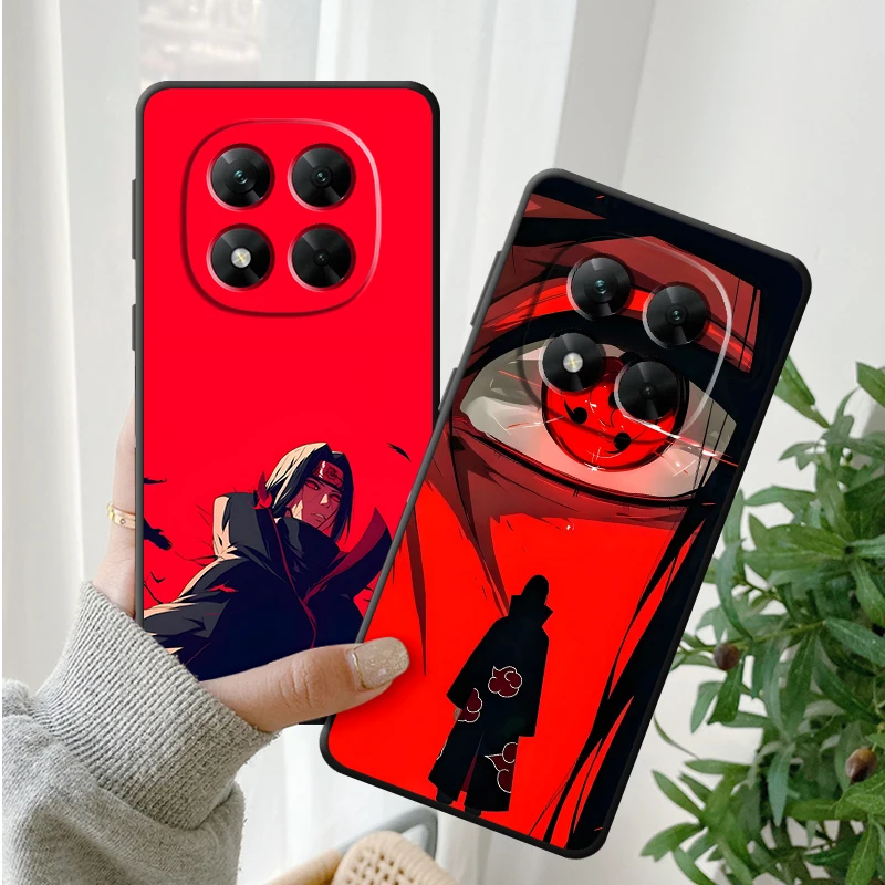 Custodia rossa bella Uchiha Itachi per Xiaomi Redmi Note 13 14 Pro Plus 10S 9 10 11 12 Pro 12s 7 8 11s Cover morbida nera per telefono
