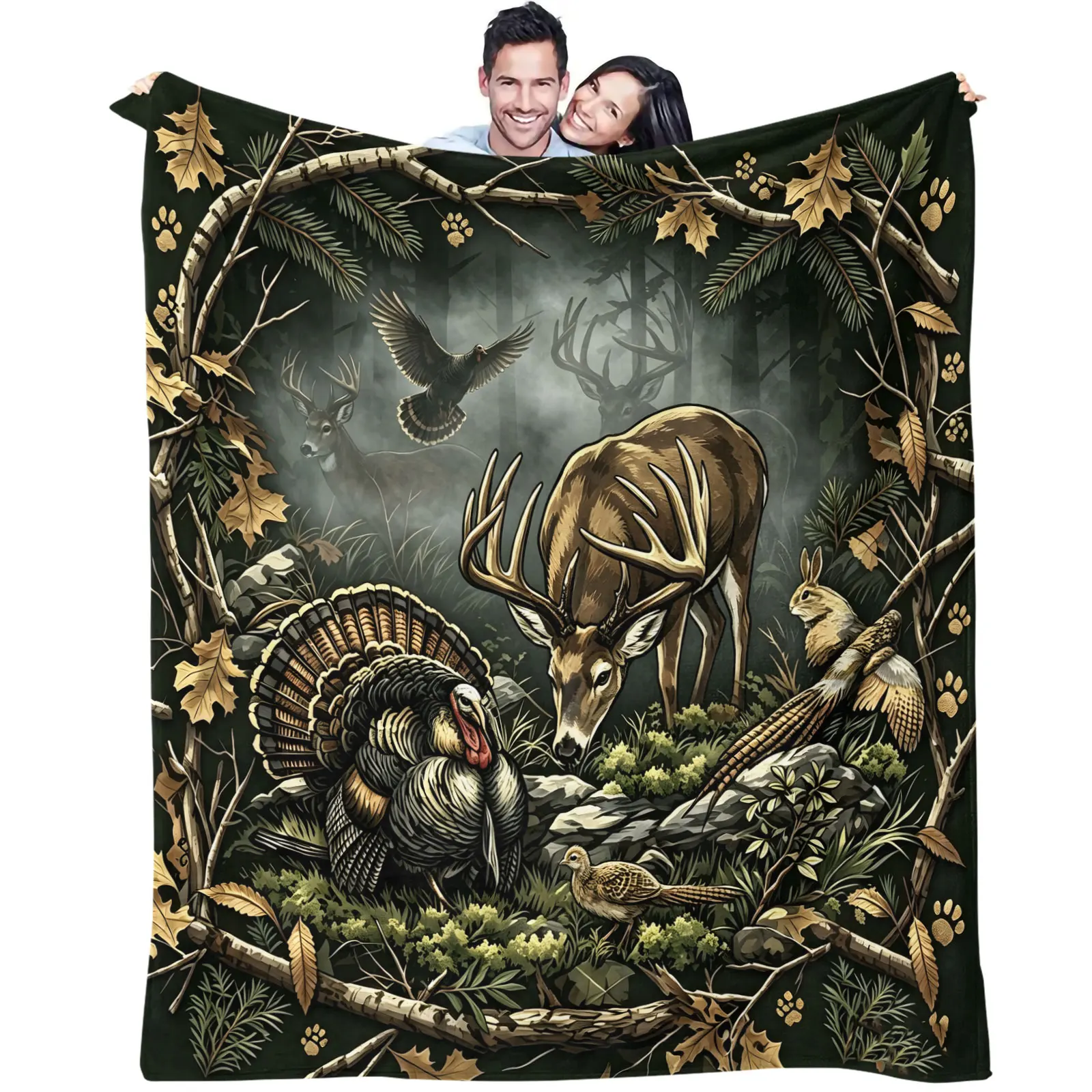 Wildman Hunting & Outdoor Price List - Cobertor Vintage de Animais da Floresta
