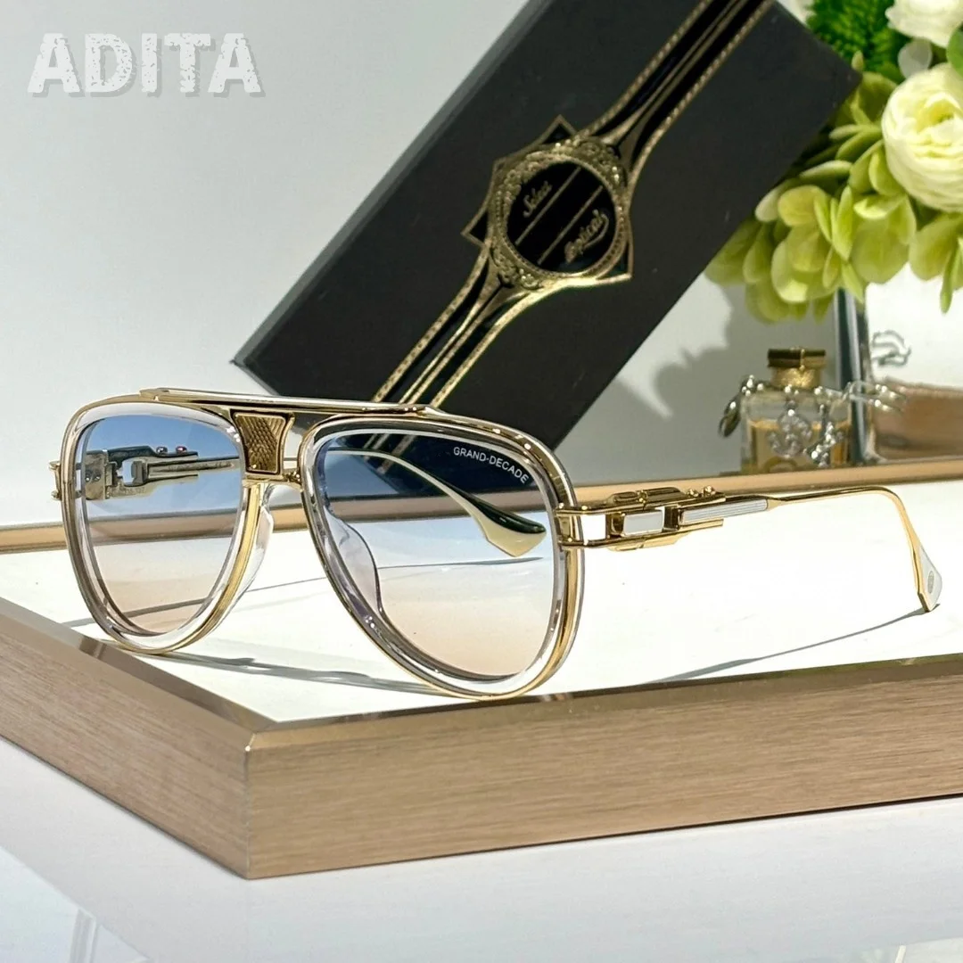 

ADITA GRAND DECADE DTS460 Top Quality Mens Sunglasses for Women Classic Punk Luxury Titanium UV400 Designer Sunglasses with box