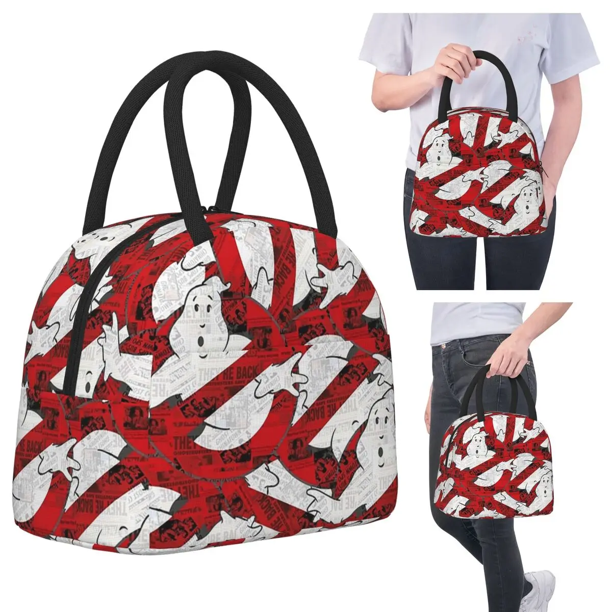 

The GhostBusters Logo Pattern Insulated Lunch Bag for Kids School Cooler Thermal Food Box Tote Portable Lunch Boxes Container