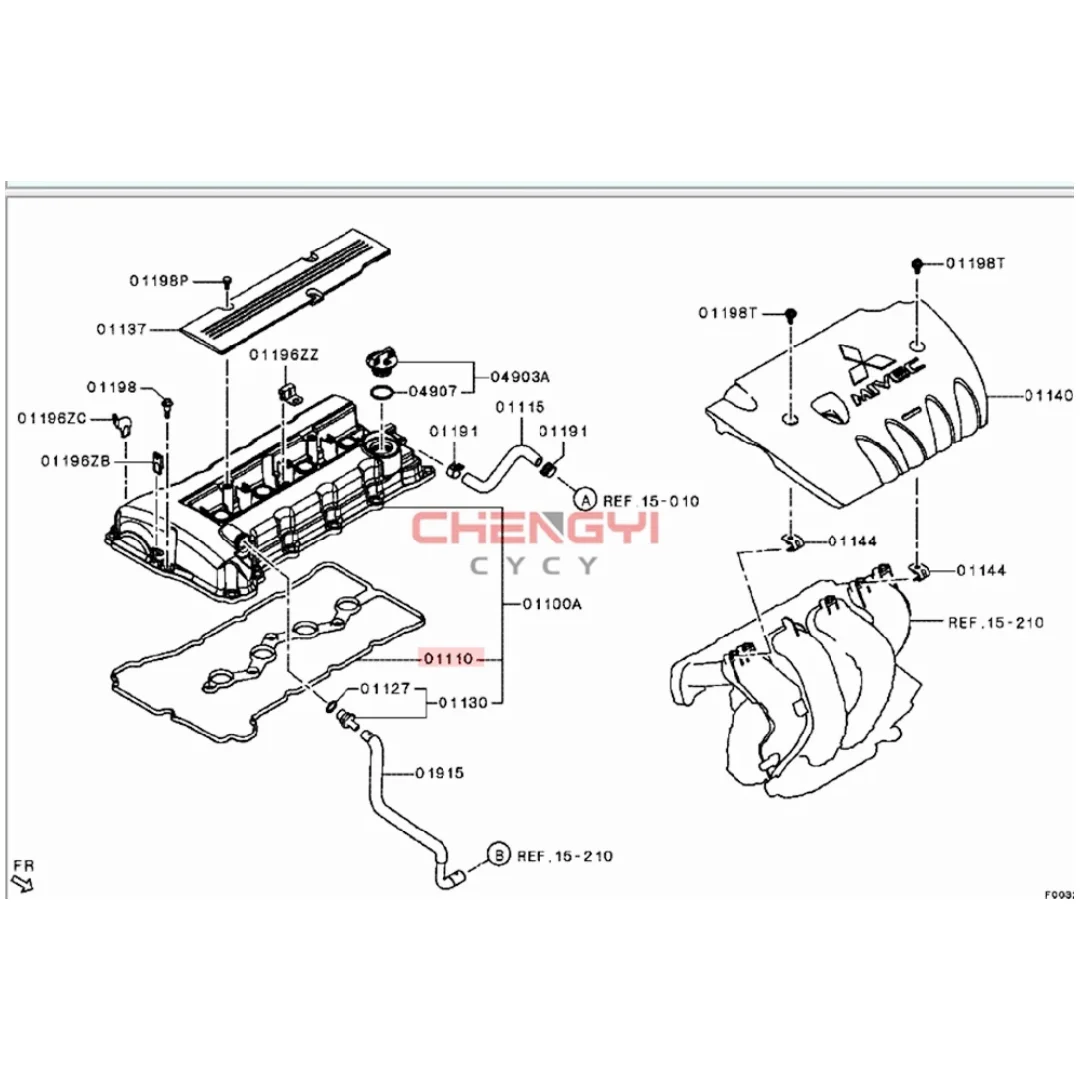 4B10 4B11 4B12 Rocker Cover Gasket Engine Valve Cover Gasket Fit For Outlander ASX RVR GA2W CW4W CW5W CY4W 1035A583