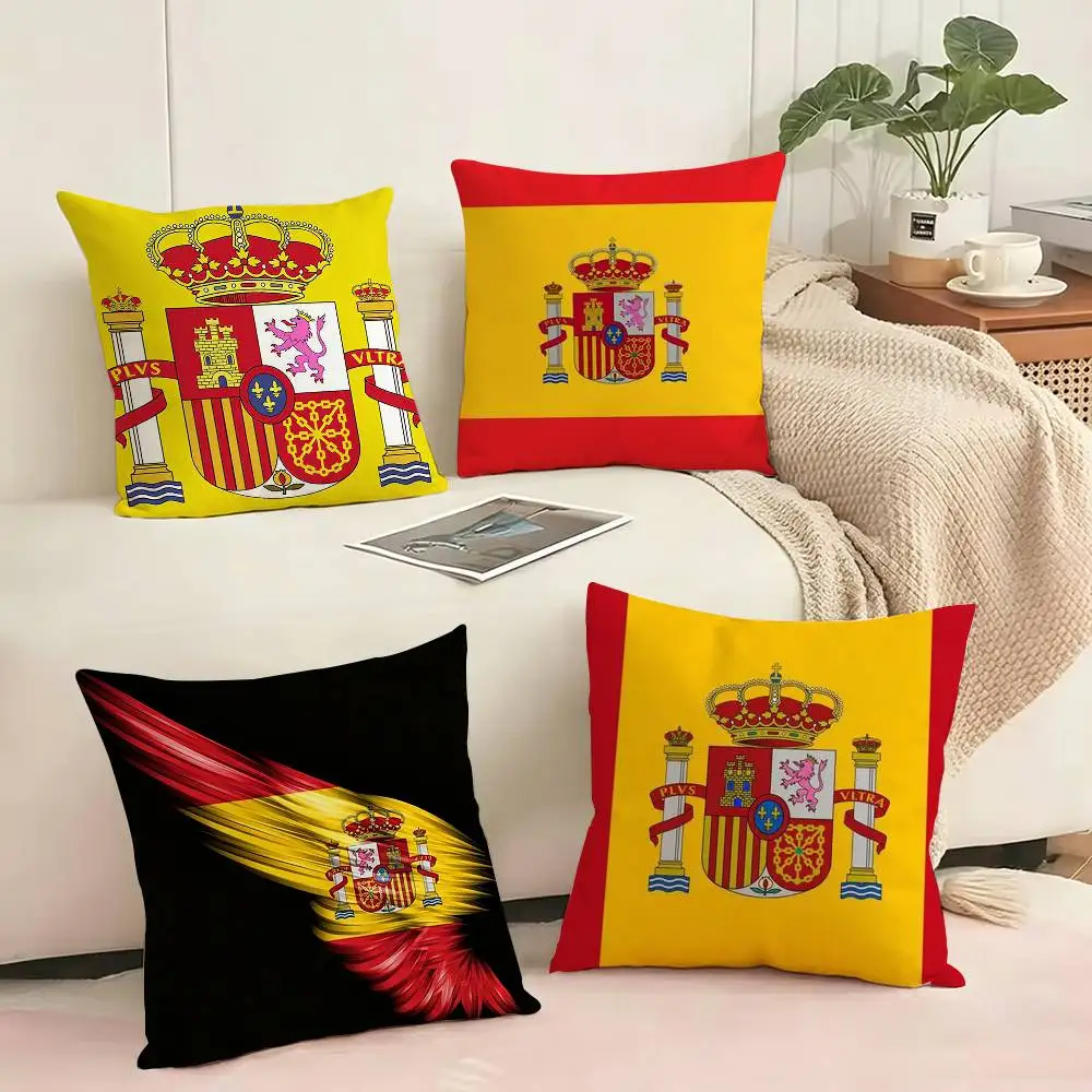 Funda de almohada con bandera de España, funda cuadrada de doble cara para cojín de sofá, almohada para mesita de noche, regalo