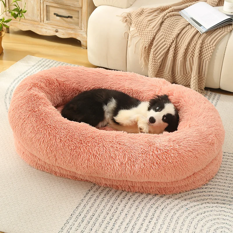 Large Plush Ring Dog Bed Cat Puppy House Sleeping Mats On The Floor Sofa Cat Bed Dog Kennel Mattress Pad Pet Cushion Supplies