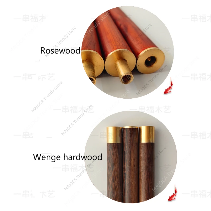 Wenge Hardwood Taichi Staff Rosewood Wushu Sticks Shaolin Wand 3-section Qigong Stick Self-defense Stick Tai Chi Sticks