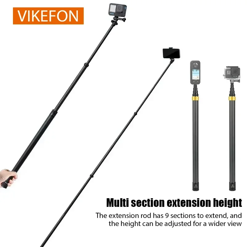 300CM Carbon Fiber Invisible Extended Edition Selfie Stick for Insta360 X3 GO3 Action 4 Accessories for DJI GoPro Selfie Stick