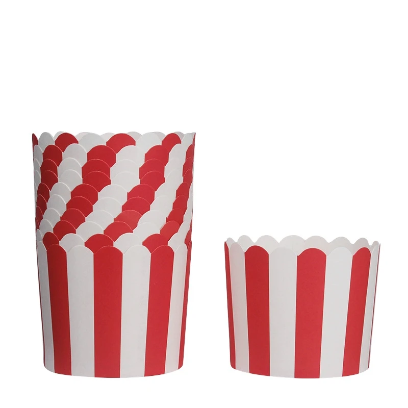 50pcs Black and White Stripesd Muffin Cup Paper Cup Cake Baking Oven Special Pink Red Air Fryer Steaming Baking