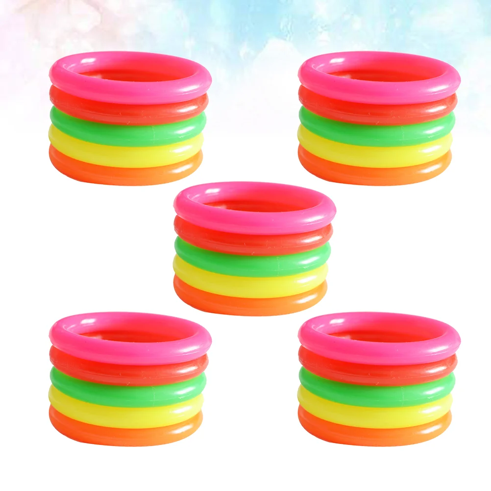 

25 Pcs 4CM Inner Diameter Colorful Toss Circle Ring Throwing Rings Plastic Throwing Circle Rings Hollow Circle Rings (Random