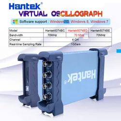 Hantek 6074BC 6074BD 6074BE 4 Channels Digital Storage Oscilloscopes 70MHz Bandwidths Automotive Portable PC USB Oscilloscope