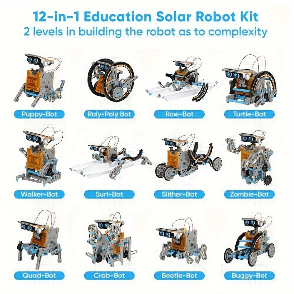 Sillbird STEM 12-in-1 Education Solar Robot Toys for Boys Ages 8-13, DIY Building Science Experiment Kit Birthday Gifts for Kids