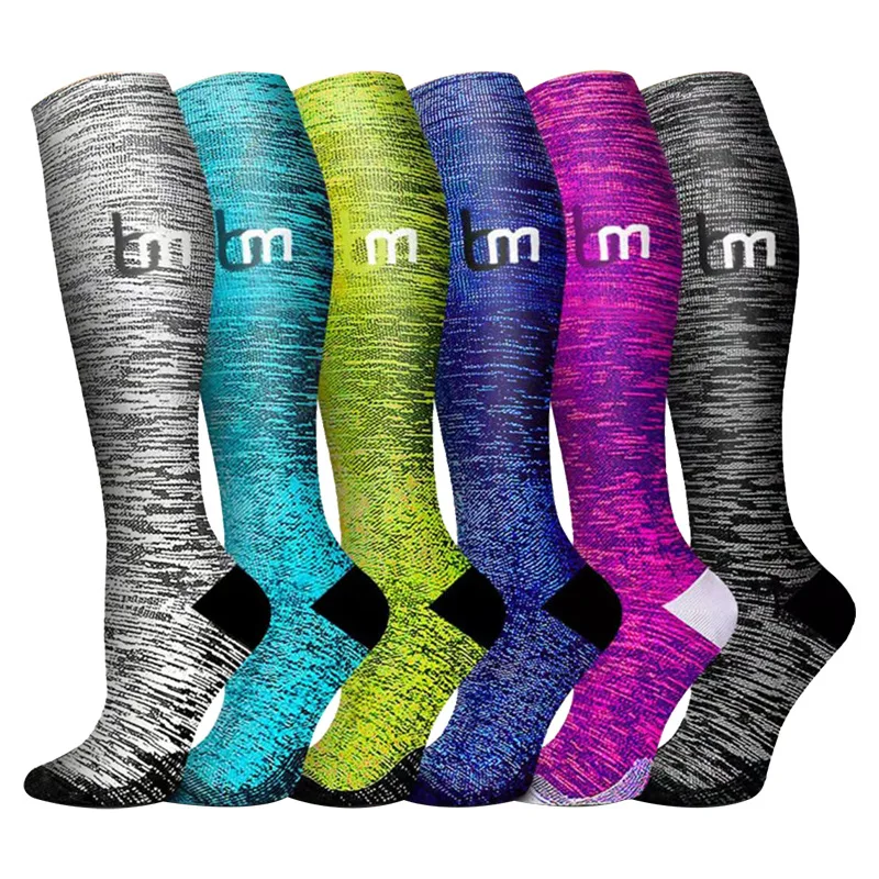 

6 Pairs Medical Compression Socks Varicose Veins Men's Running Cycling Sports Socks Long Tube Elastic Socks Nurses Basketball