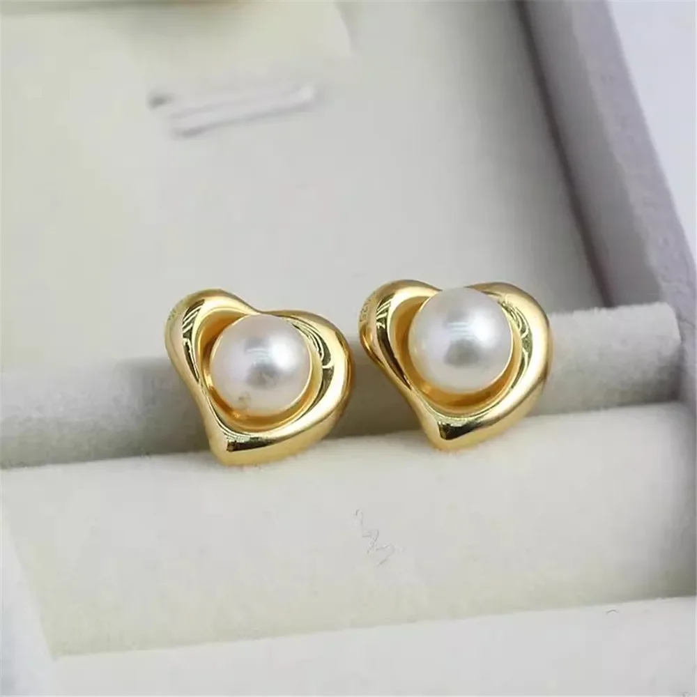 S925 Sterling Silver Pearl Earring Settings DIY Jewelry Making Supplies Blank Earring Posts for Handcrafted Accessories No Pearl