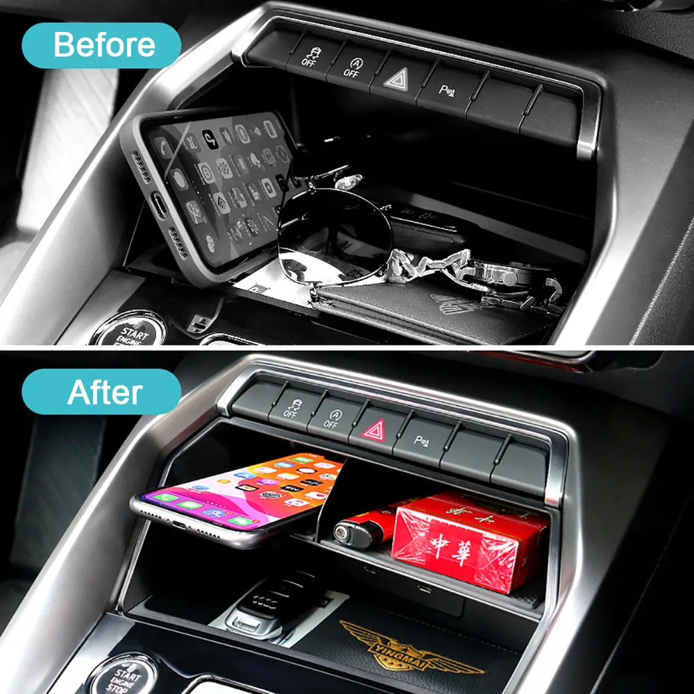 لأودي A3 8Y سبورتباك سيدان 2021 2022 تصفيف السيارة وحدة التحكم المركزية تخزين صندوق القفازات حامل صينية الداخلية اكسسوارات السيارات #4