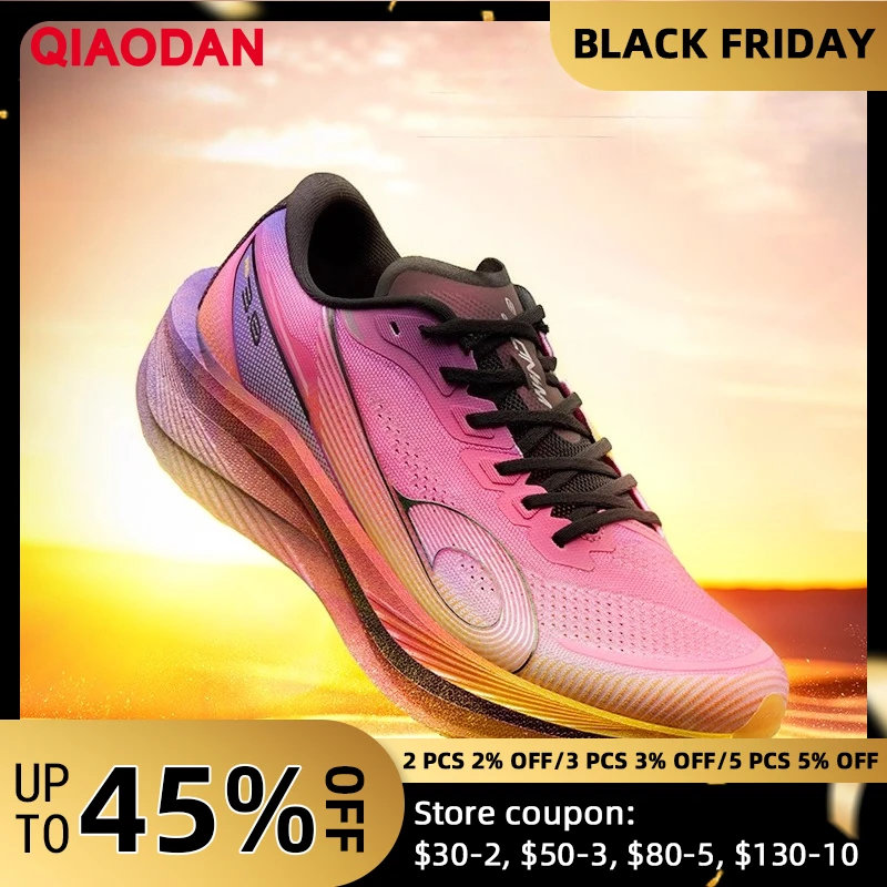 

QIAODAN Strong Wind 3PRO Shock Absorbing Sneakers Women 2025 Marathon Carbon Board Racing Running Shoes QDB022252298T