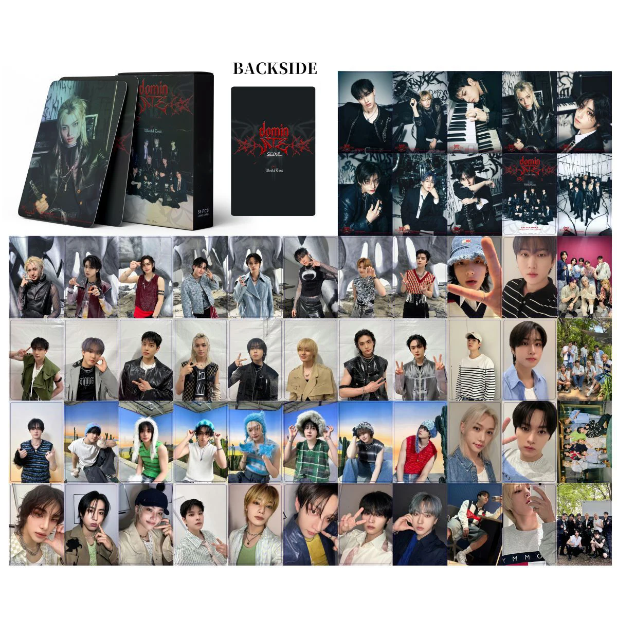 XIURAN 55 Pcs SK domin ATE Holographic Laser Card Kpop Photocards  Postcards  Series