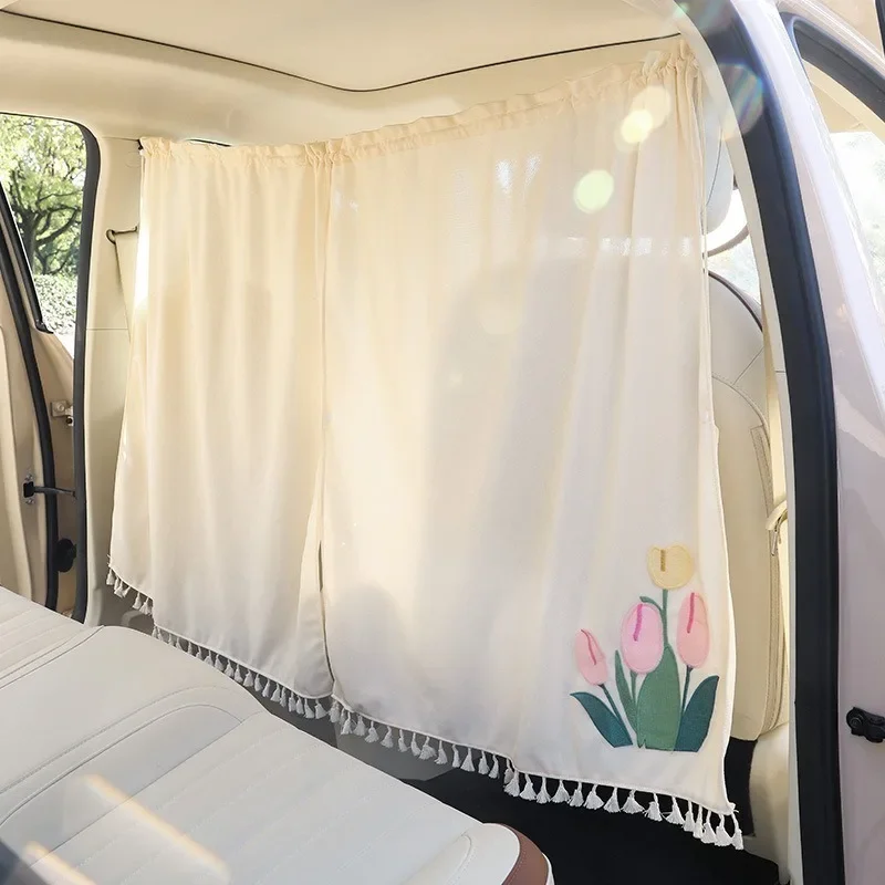 

Universal Car Divider Curtains Auto Privacy Divider Curtains Front Rear Split Push-Pull Anti-Peep Sun Shades Curtains Car Parts