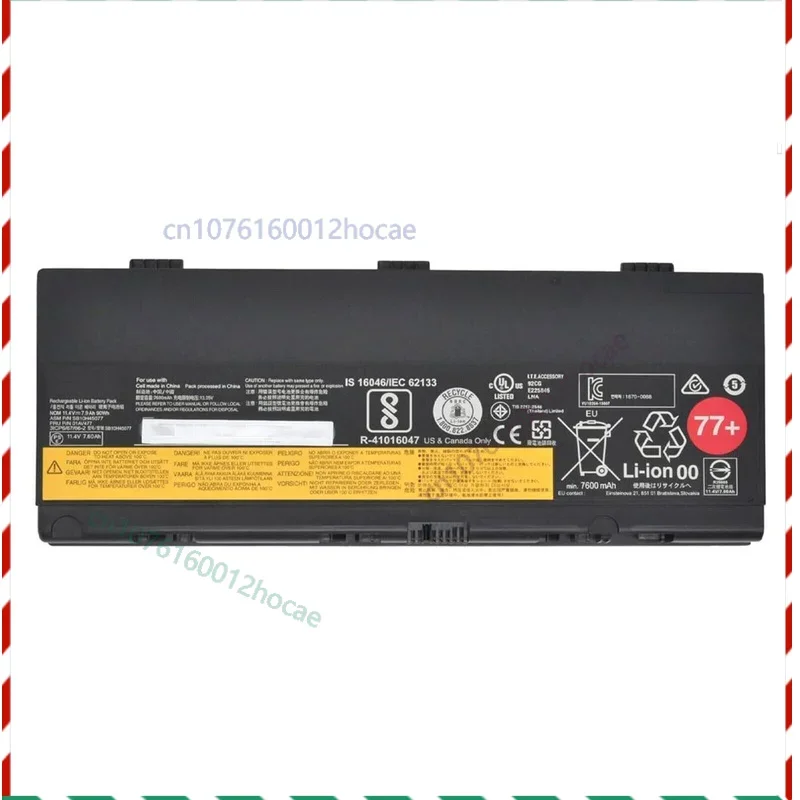 بطارية جديدة مكونة من 9 خلايا 77+ 90Wh لـThinkPad P50 P51 P52 00NY491 11.4V شحن سريع
