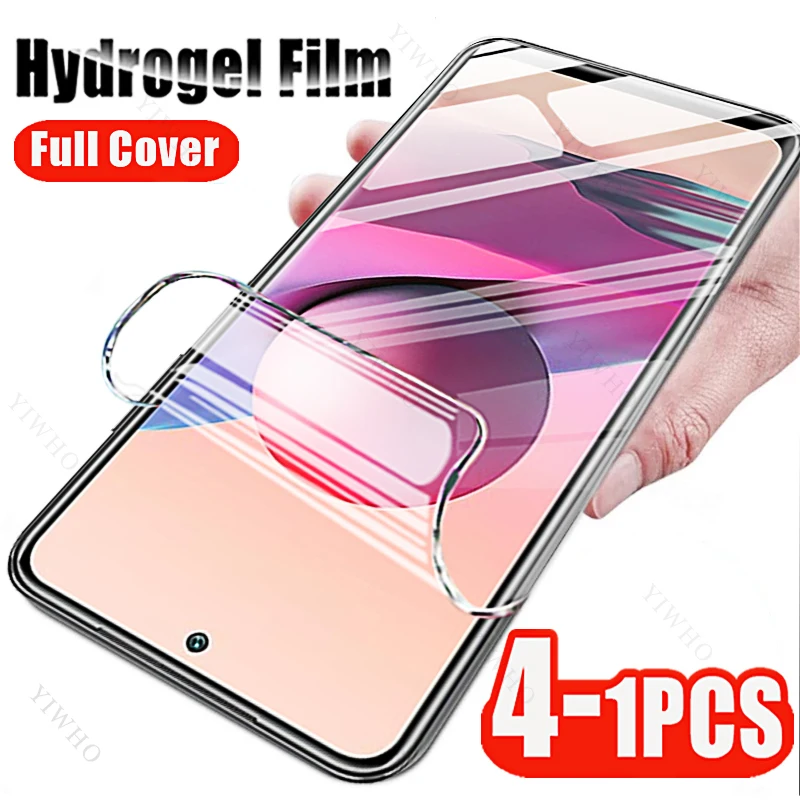 4-1pcs for Xiaomi Redmi Note 10 10S 10T 9S 9T 9 8 8T Pro Max Lite 2021 4G 5G Screen Protector HD Hydrogel Film for Redmi Note10S